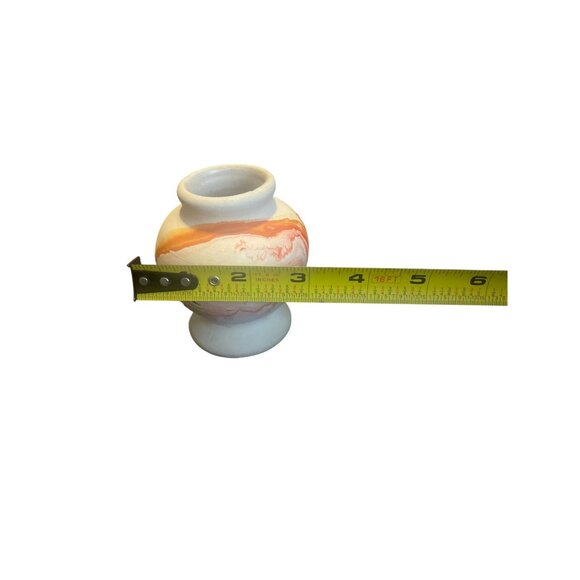 Vintage Nemadji Pottery Small Handcrafted Swirl Vase Marbled Art Vase - Picture 8 of 8